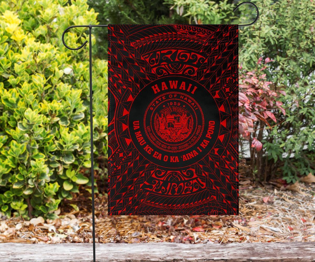 Hawaii Motto Polynesian Flag White AH - Polynesian Pride