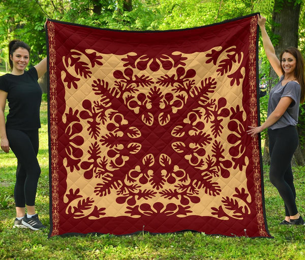 ヴィンテージハワイアンキルト　ラグ Hawaiian Quilt Vintage Premium Quilt - Polynesian Pride
