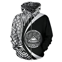 American Samoa Polynesian Zip up Hoodie Circle Style Unisex Art - Polynesian Pride