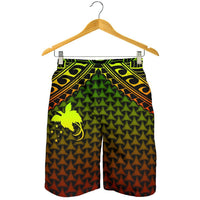 Polynesian Papua New Guinea Men's Shorts - Reggae Vintage Polynesian Patterns - Polynesian Pride