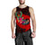 Pohnpei Men's Tank Top - Polynesian Hook And Hibiscus (Red) - Polynesian Pride