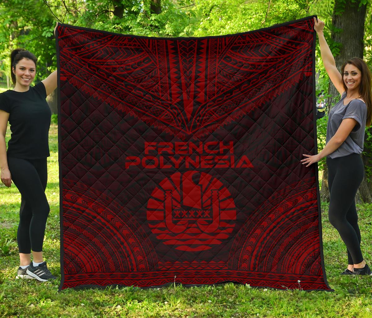 French Polynesia Premium Quilt - French Polynesia Polynesian Chief Dark Red Version Red - Polynesian Pride