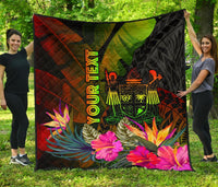 Fiji Polynesian Personalised Premium Quilt - Hibiscus and Banana Leaves - Polynesian Pride