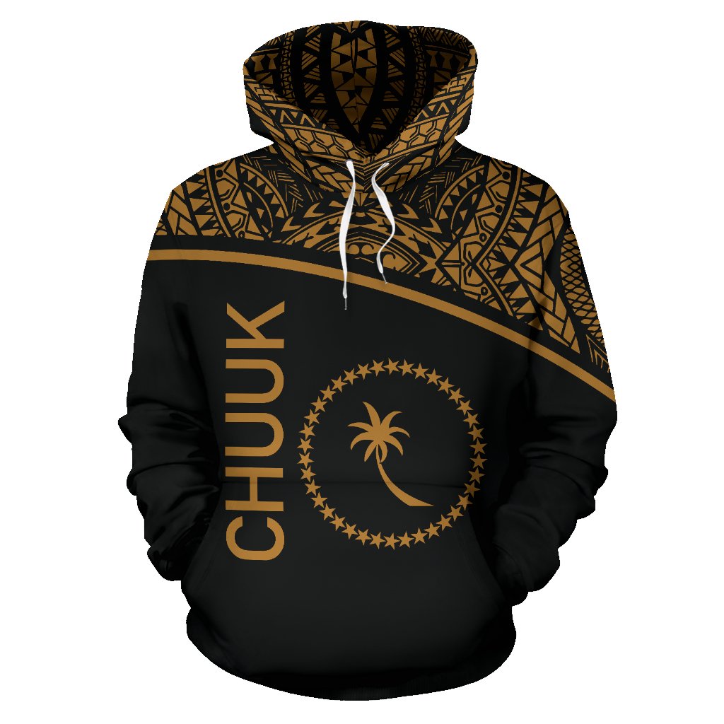 Chuuk All Over Hoodie Micronesia Curve Gold Style - Polynesian Pride