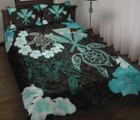 Hawaii Dream Catcher Hibiscus Plumeria Polynesian Turquoise - Quilt Bed Set AH - Polynesian Pride