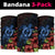American Samoa Bandana 3 - Pack Turtle Polynesian Hibiscus One Size Black - Polynesian Pride
