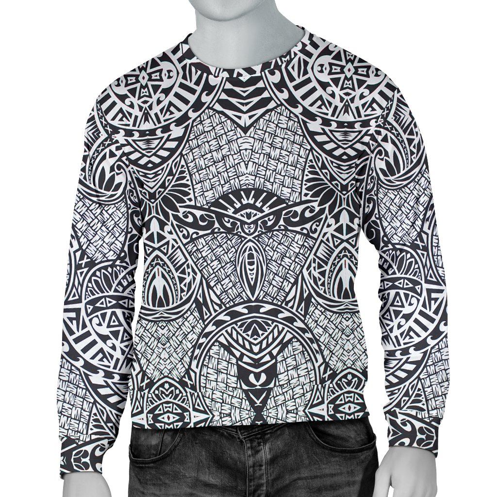 Polynesian Men Sweater - Poly Pattern Unisex White - Polynesian Pride