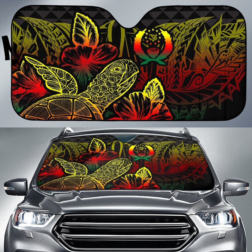 Polynesian Hawaii Auto Sun Shades Turtle Hibiscus Reggae Auto Sun Shade Universal Fit Reggae - Polynesian Pride