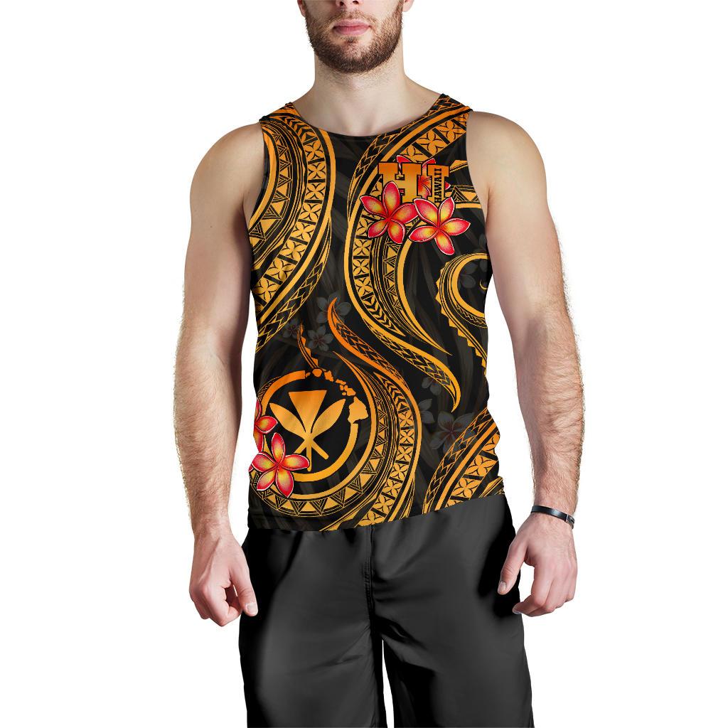 Polynesian Hawaii Men Tank Top - Gold Plumeria - Polynesian Pride