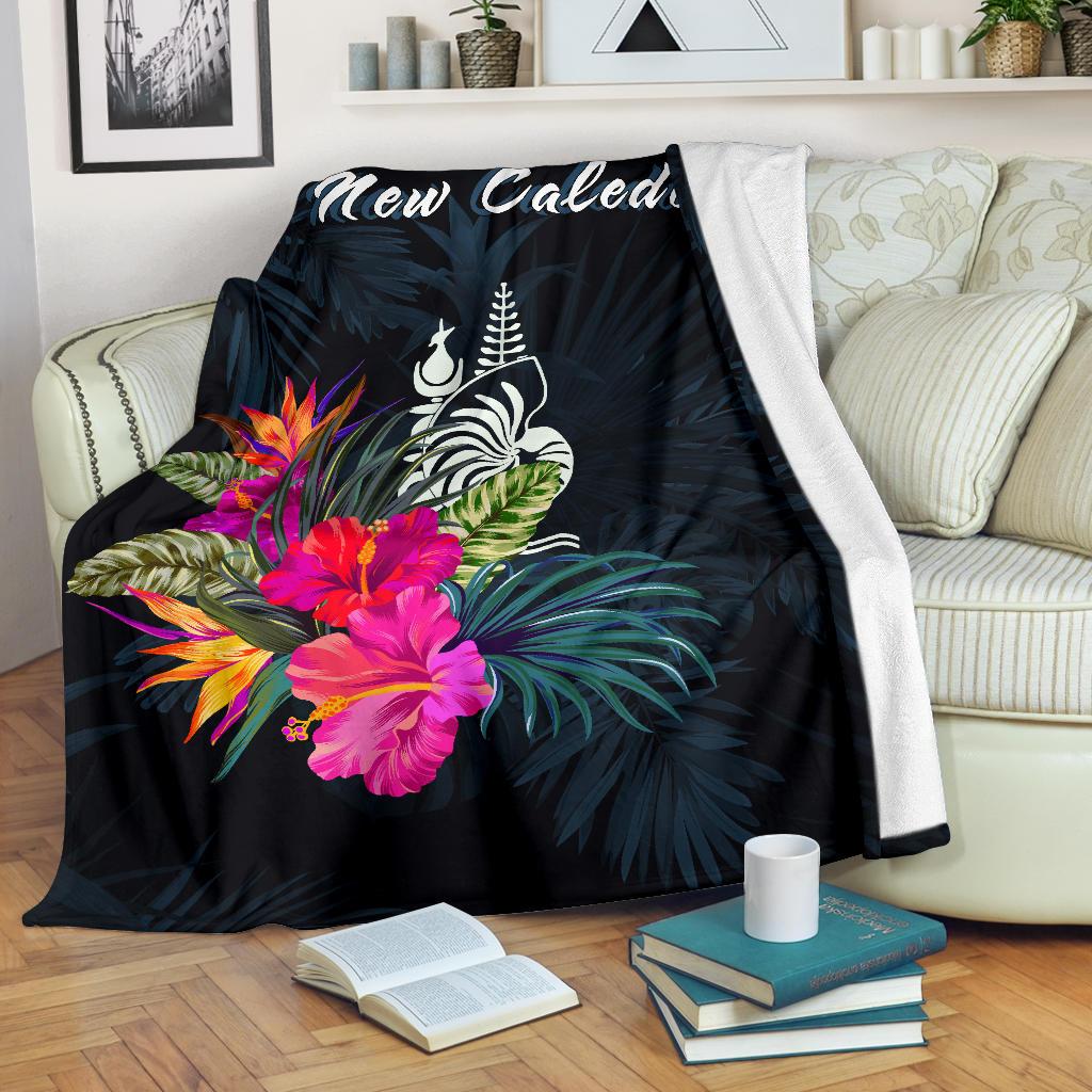New Caledonia Polynesian Premium Blanket - Tropical Flower White - Polynesian Pride