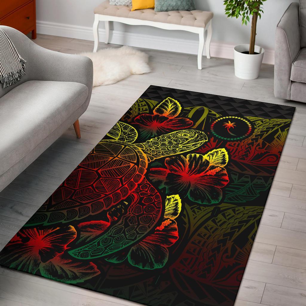 Chuuk Area Rugs Turtle Hibiscus Reggae Reggae - Polynesian Pride