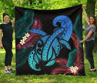 Hawaii Turtle Polynesian Tropical Premium Quilt - Ghia Style Turquoise Turquoise - Polynesian Pride