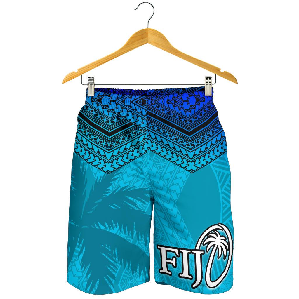 Fiji Rugby Polynesian All Over Print Men's Shorts Blue - Polynesian Pride