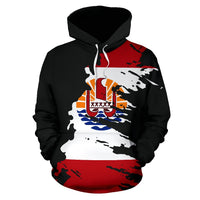 French Polynesia Hoodie French Polynesia Flag Painting - Polynesian Pride