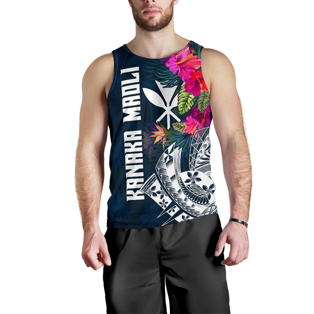 Hawaii Men's Tank Top - Polynesian Hibiscus with Summer Vibes - Polynesian Pride