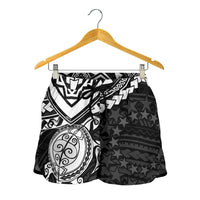 Cook Islands Polynesian Shorts (Women) - White Turtle - Polynesian Pride
