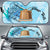 Tokelau Auto Sun Shades - Custom Personalised Polynesian Turtle Under The Sea Auto Sun Shade - Tokelau Universal Fit Blue - Polynesian Pride