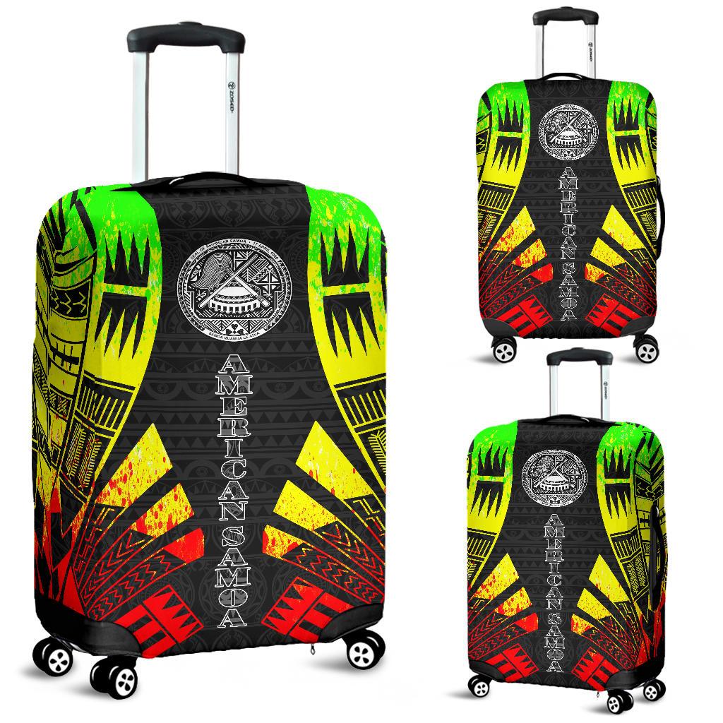 American Samoa Luggage Cover - Polynesian Tattoo Reggae Reggae - Polynesian Pride