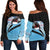 Fiji Spirit of Rugby Off Shoulder Sweater Special K6 Blue - Polynesian Pride