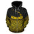 Hawaii Polynesian Zip up Hoodie Gold Pride Map and Seal - Polynesian Pride