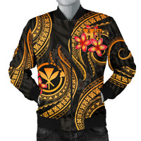 Polynesian Hawaii Men Bomber Jacket - Gold Plumeria - Polynesian Pride