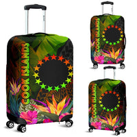 Cook Islands Polynesian Luggage Covers - Hibiscus and Banana Leaves - Polynesian Pride