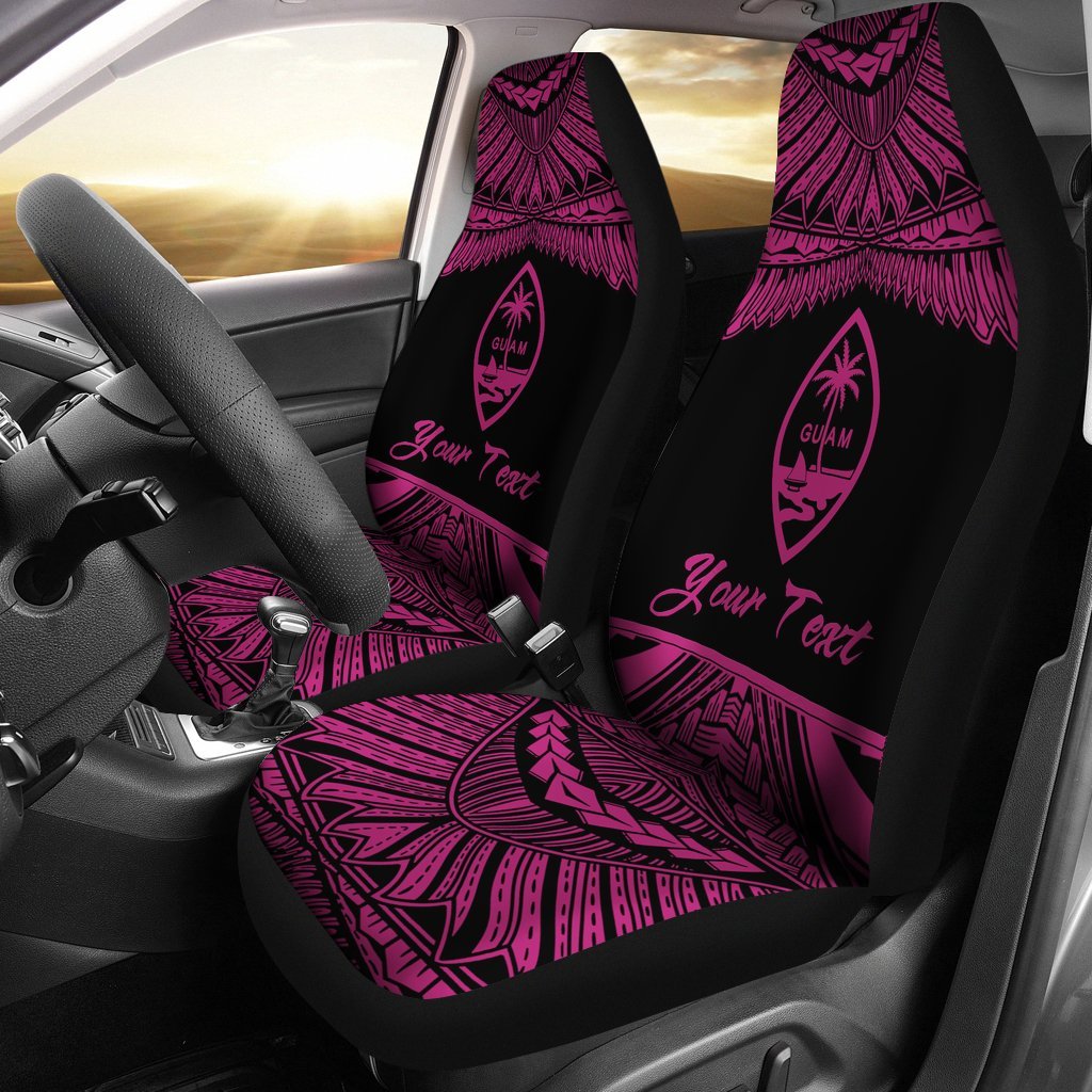 Guam Polynesian Custom Personalised Car Seat Covers - Pride Pink Version Universal Fit Pink - Polynesian Pride