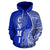 Northern Mariana Islands Polynesian Zip up Hoodie Coconut Tree Blue - Polynesian Pride
