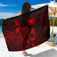 Samoa Sarong - Turtle Hibiscus Pattern Red Women One Size Red - Polynesian Pride