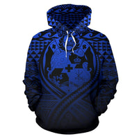 Tonga All Over Hoodie Lift up Blue - Polynesian Pride