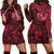 Tonga Hoodie Dress - Tonga Coat Of Arms Dreamcatcher Red Version Red - Polynesian Pride