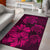 Hawaiian Map Hibiscus Flowers Vintage Polynesian Rug AH Rug Pink - Polynesian Pride