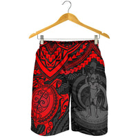 Vanuatu Polynesian Shorts (Men) - Red Turtle - Polynesian Pride