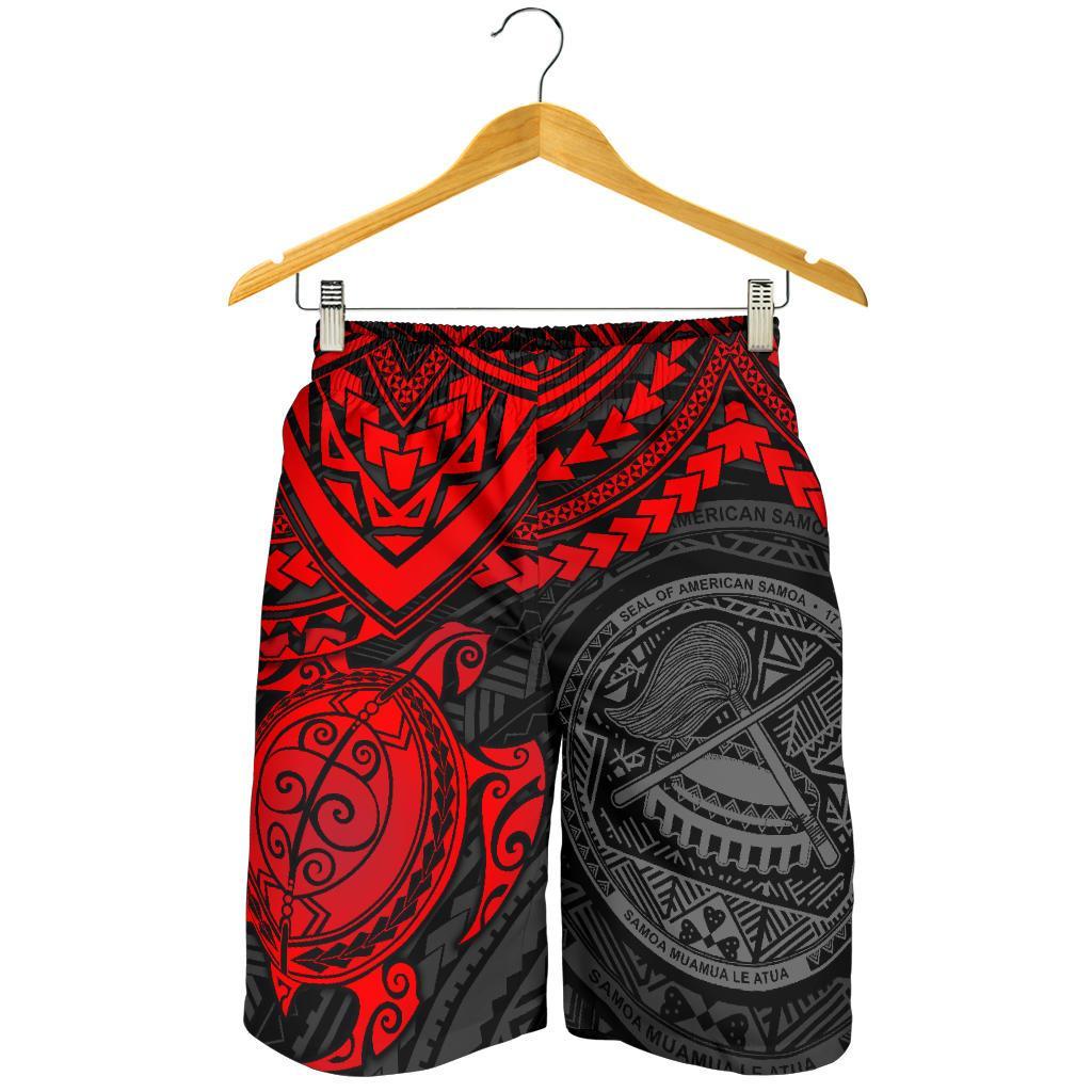 American Samoa Polynesian Men's Shorts - Red Turtle - Polynesian Pride