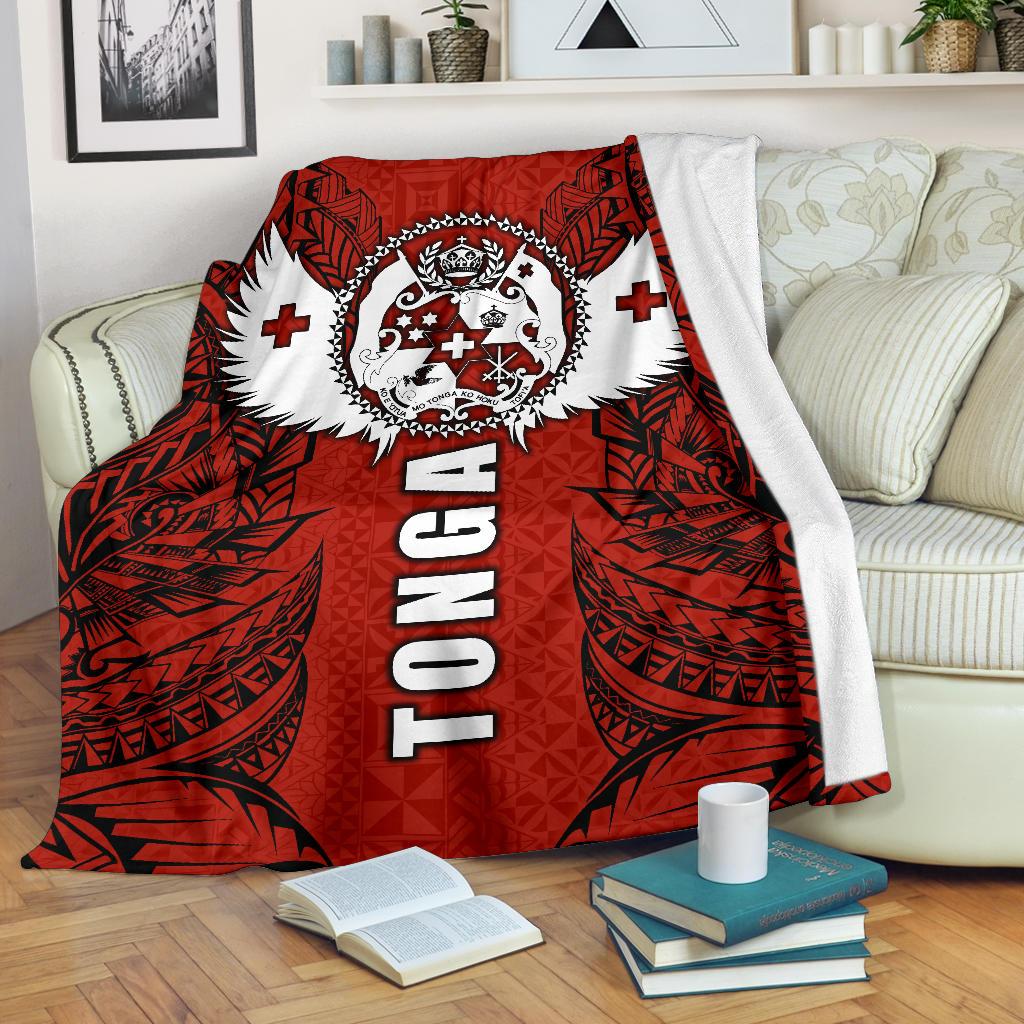 Tonga Polynesian Premium Blanket - Tonga Wings White - Polynesian Pride