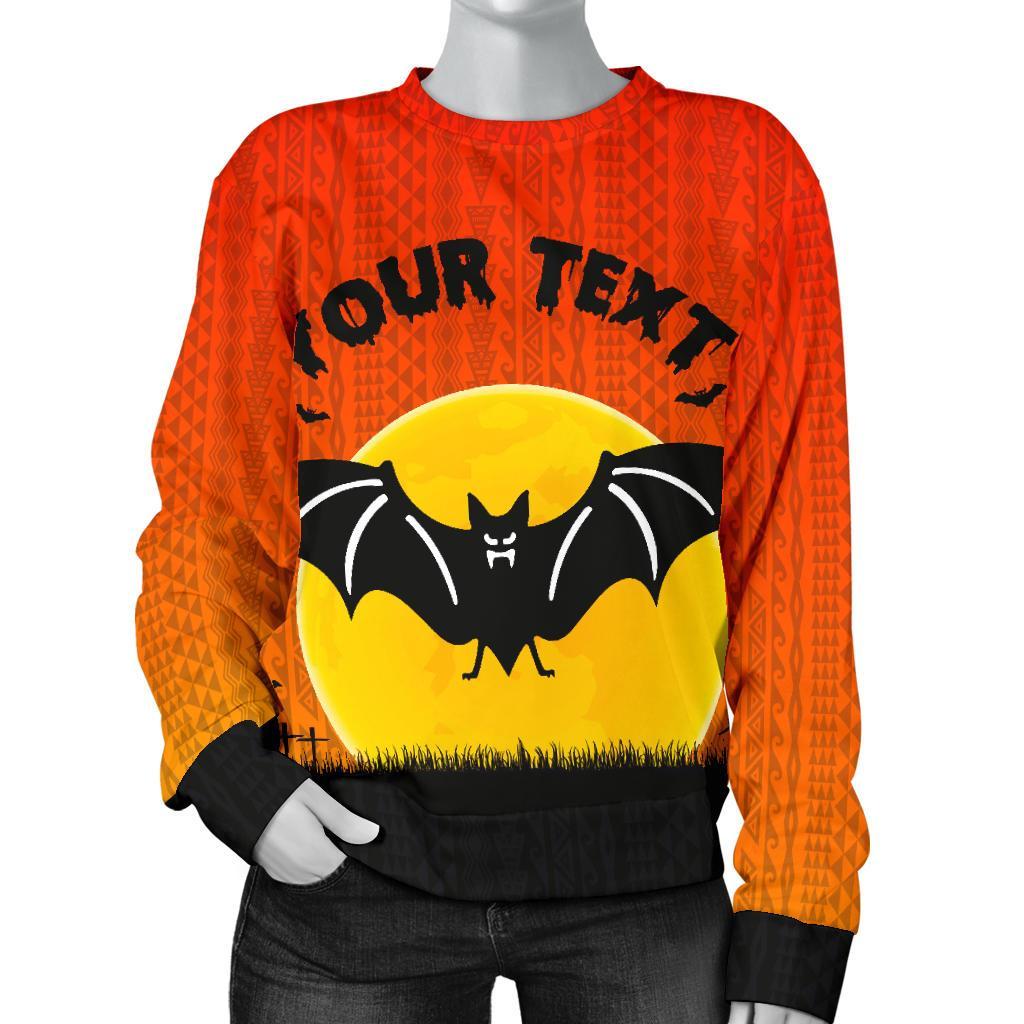 Halloween Bats Custom Personalised Sweater - Polynesia Orange Version Unisex Orange - Polynesian Pride