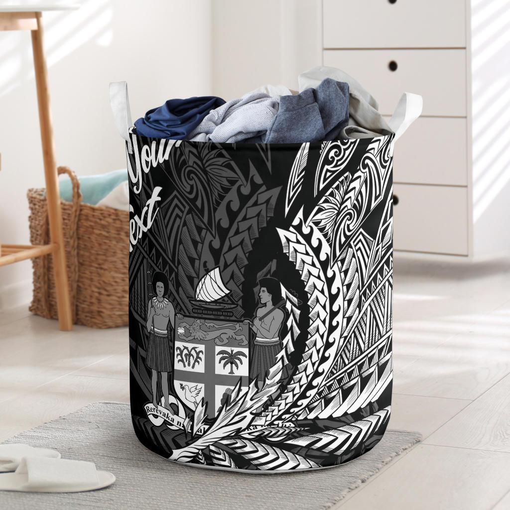 Fiji Laundry Basket - Custom Personalised Wings Style Laundry Basket - Fiji One Size Black - Polynesian Pride