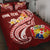 Tonga Personalised Quilt Bed Set - Tonga Coat Of Arms With Polynesian Patterns Red - Polynesian Pride
