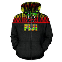 Fiji Polynesian Zip up Hoodie Reggae - Polynesian Pride