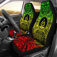Vanuatu Car Seat Cover - Vanuatu Coat Of Arms Polynesian Reggae Style Universal Fit Reggae - Polynesian Pride