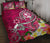Tonga Quilt Bed Set - Turtle Plumeria (Pink) Art - Polynesian Pride