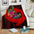 Pohnpei Premium Blanket - Polynesian Hook And Hibiscus (Red) - Polynesian Pride