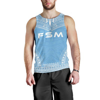 Federated States Of Micronesia Men's Tank Top - Polynesian Chief Flag Version Blue - Polynesian Pride