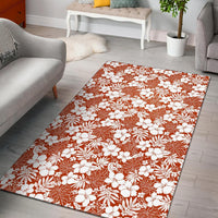 Hibiscus Flower Pattern Rug Black - Polynesian Pride