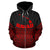 Hawaii Polynesian Zip up Hoodie Red Black Pride Map and Seal - Polynesian Pride