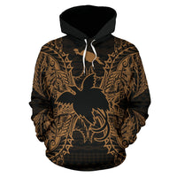 Papua New Guinea Polynesian ll Over Hoodie Map Gold - Polynesian Pride
