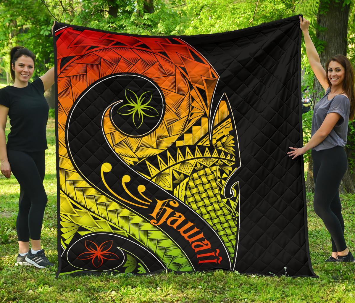 Hawaii Premium Quilt - Hawaii Polynesian Decorative Patterns - Polynesian Pride