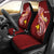 Papua New Guinea Custom Personalised Car Seat Covers - PNG Seal Polynesian Patterns Plumeria Universal Fit Red - Polynesian Pride