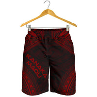 Kanaka Maoli Men's Shorts - Polynesian Chief Red Version - Polynesian Pride