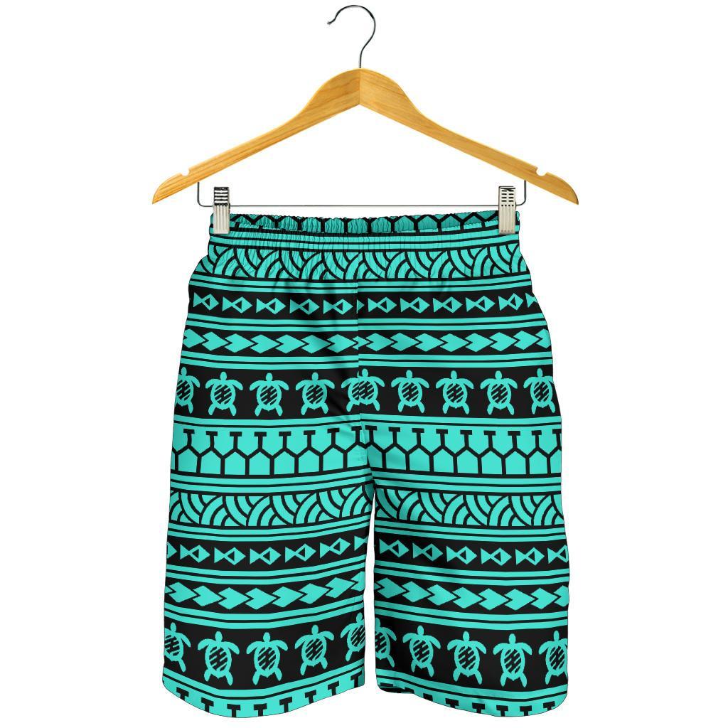 Polynesian Tattoo Tribal Turquoise Men's Short - Polynesian Pride